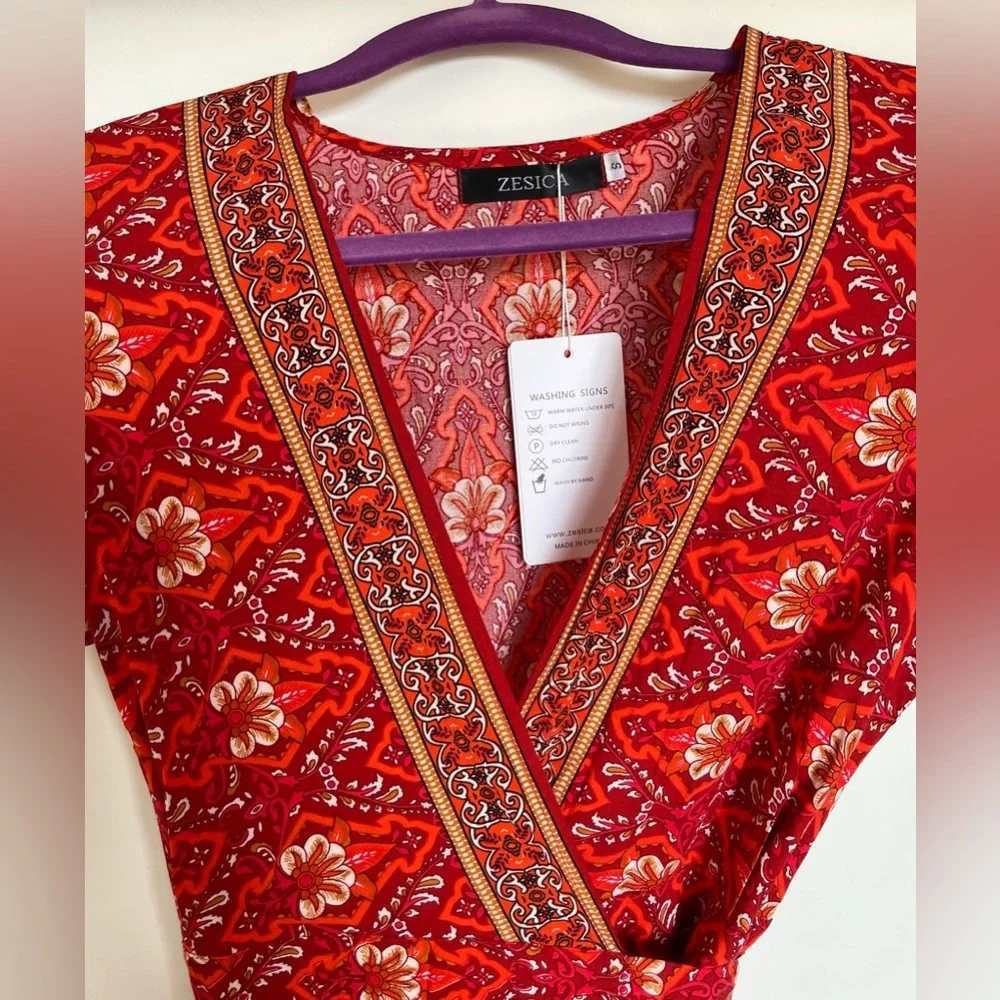 NWT Boho Maxi Wrap Dress - Small/Medium - Picture 2 of 16